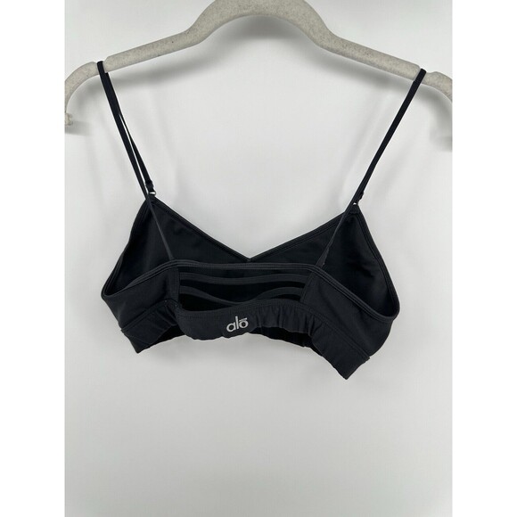 Alo Yoga Women's Medium Sunny Strappy Sports Bra Bralette Anthracite Glossy - Picture 2 of 2
